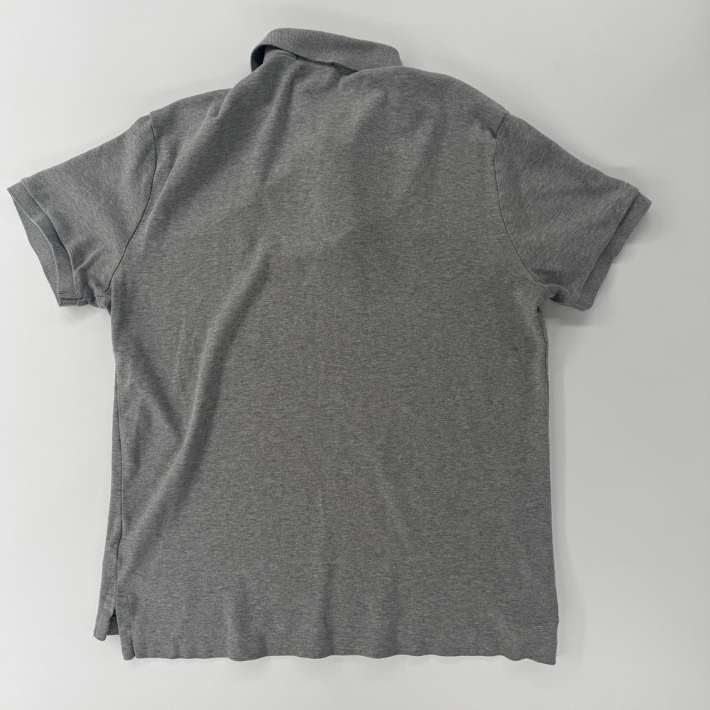 Polo Ralph Lauren men's gray custom slim fit polo shirt Medium Cotton Black Pony - Picture 3 of 5